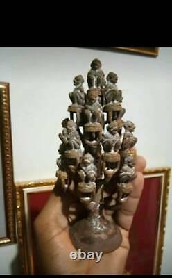 Bronze Statues Tree Hanuman LP SIN Wat Lahn lai Thai Buddha Amulet Success RICH