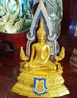 Buddha Chinnarat Statue Amulet Brass Antique Meditation healing Sacred Thai