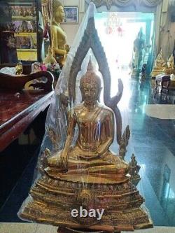 Buddha Chinnarat Statue Meditation healing Brass Amulet Antique Sacred Thai
