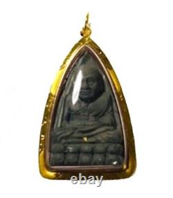 Buddha Gold Pendant 18k LP Thuad Holy Thai Amulet Auspicious Talisman Safe Auth