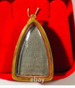 Buddha Gold Pendant 18k LP Thuad Holy Thai Amulet Auspicious Talisman Safe Auth