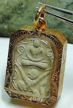 Buddha Gold Pendant 22k Amulet Men Thai LP Pann Hanuman Song Yai Auspicious Rare