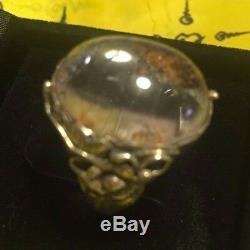 Buddha Huge Summoned Kaew Power Talisman Thai Amulet Money Ring 7 Leklai 925