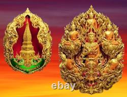 Buddha Miracle Amulet Phra Thai Gold Buddhist Pendant Mantra Wat Pratat Phanom