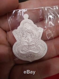 Buddha Naga LP Boon Thai Amulet Protect Luck Charm Rich Talisman Silver925 White