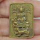 Buddha On Leo Lp Chern Old Brass Thailand Talisman Strong Protection Thai Amulet
