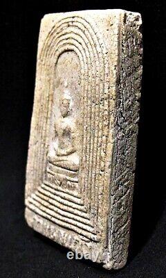 Buddha Phra LP Jong in Defensive Wall Figure BE2504 Thai Amulet Silver Casing