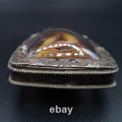 Buddha Pidta Boar Fang Yantra Silver Water Proof Case Lp Derm Real Thai Amulet