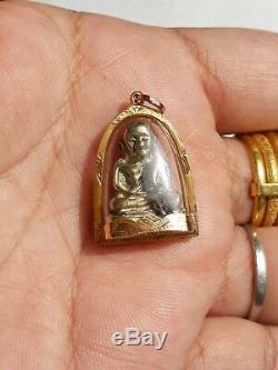 Buddha Protection Luang pho ngoen case 18 kt Thai Amulet