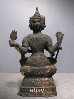 Buddha Statue Bronze Sculpture Brahma with Eight Arms Thai Amulet