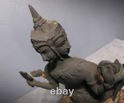 Buddha Statue Bronze Sculpture Brahma with Eight Arms Thai Amulet