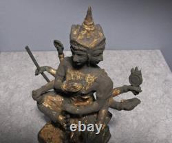 Buddha Statue Bronze Sculpture Brahma with Eight Arms Thai Amulet
