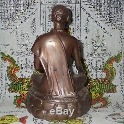 Buddha Statue Hermit Lersi Chiwok Talisman Thai Sitting Figure Brass Amulet