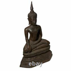 Buddha Statue Sukhothai Style Seated Thai Amulet Antique Bucha Original Rare 10