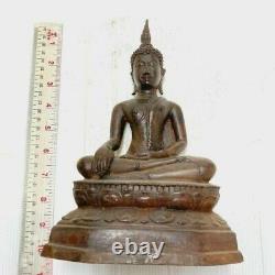 Buddha Statue Sukhothai Style Seated Thai Amulet Antique Bucha Original Rare 10