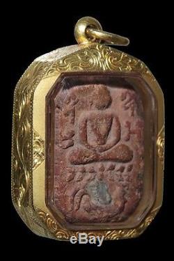 Buddha Thai Amulet Genuine Phra Lp Pan Pim Chicken Antique Power Magic / Real