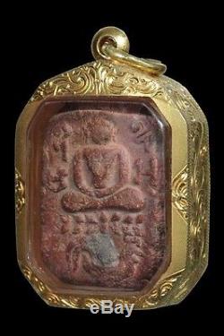 Buddha Thai Amulet Genuine Phra Lp Pan Pim Chicken Antique Power Magic / Real