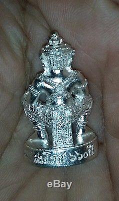 Buddha Thai Amulet Vaisravana Bishamonten, wessuwan 925 silver coin