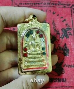 Buddha Thai Phra Somdej Gold Color LP Toh Yant Amulet Pendant Magic Talisman
