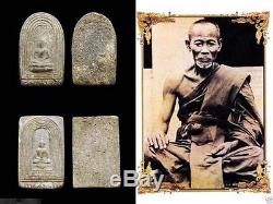 Buddha in Strong Barrier Mantra Wall Thai Power Amulet Ayutthaya in Silver Case