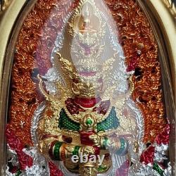 Buddha on Head Giant God Thao Wessuwan Golden Face Thai Amulet Phra Nikhom