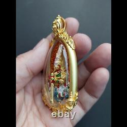 Buddha on Head Giant God Thao Wessuwan Golden Face Thai Amulet Phra Nikhom
