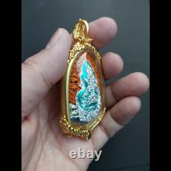 Buddha on Head Giant God Thao Wessuwan Golden Face Thai Amulet Phra Nikhom