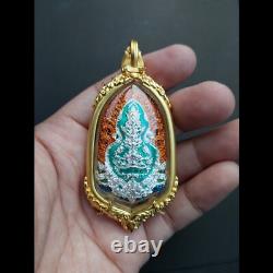 Buddha on Head Giant God Thao Wessuwan Golden Face Thai Amulet Phra Nikhom