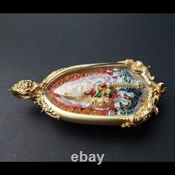 Buddha on Head Giant God Thao Wessuwan Golden Face Thai Amulet Phra Nikhom
