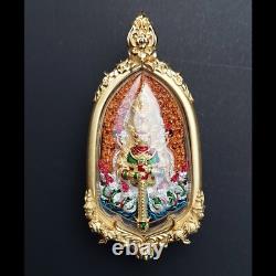 Buddha on Head Giant God Thao Wessuwan Golden Face Thai Amulet Phra Nikhom