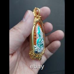 Buddha on Head Giant God Thao Wessuwan Golden Face Thai Amulet Phra Nikhom