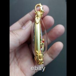 Buddha on Head Giant God Thao Wessuwan Golden Face Thai Amulet Phra Nikhom