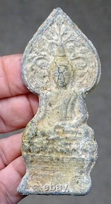 CHIANG SAEN Antique THAI BUDDHA AMULET Lead Alloy SACRED Artifact