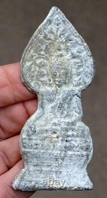 CHIANG SAEN Antique THAI BUDDHA AMULET Lead Alloy SACRED Artifact