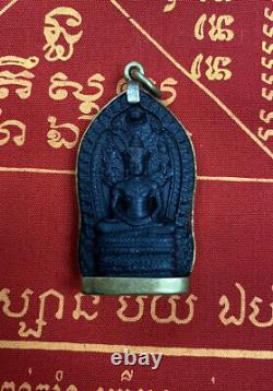 Cambodia Bayon Style Buddha, Blackwood Khmer Thai Lao Amulet Pendant Necklance