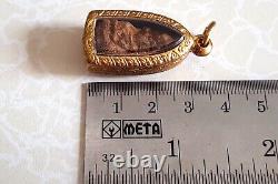 Cased Ancient Rod Kru Wat Maha Wan BE 2451 Thai Buddha Amulet #8145a