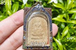 Cased Phra Somdej LP Toh Wat Rakhang Pim Yai OLD Thai Buddha Amulet #8591a