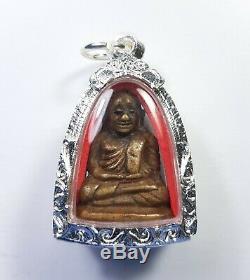 Certificate Rare Old Phra LP Ngern Pim Niyom Wat Bangklan Thai Buddha Amulet