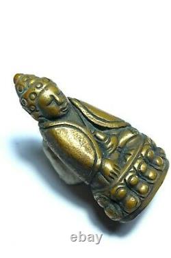 Certificated Thai Buddha Amulet Phra Kring Pawares Wat Suthat Rare Bronze