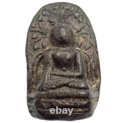 Certified Phra Kong, Wat PhraKongRuesi, Ancient black clay, Thai Buddha Amulet