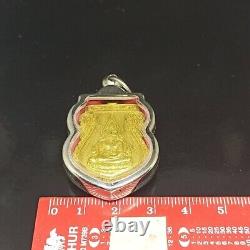 Chinnarat Buddha Solid Yellow Gold Coin Luck Wealth Talisman Thai Amulet Pendant