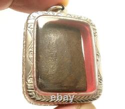 Close Eyes Pidta Buddha Lotus Lp Boon Thai Amulet Against Black Magic Bad Spirit