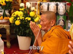 Coin Baisema Phra LP Thuad Silver Figure Enamel Thai Buddha Amulet Talisman