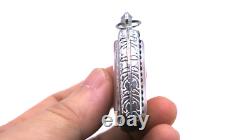 Craved White Buddha Amulet Pendant Thai temple BE 2510 Nuea Nga Sacred Substance