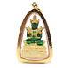 Detail Thai Emerald Buddha Amulet Solid 18K 75% Pure Gold Framed Pendant