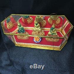 EMERALD BUDDHA Statue 3 Seasons Thai Amulet Blessed Sacred Resin Worship Box Set