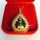 Emerald Buddha Amulet Pendant 18K Gold-Plated Waterproof Case Sacred Thai Luck 2