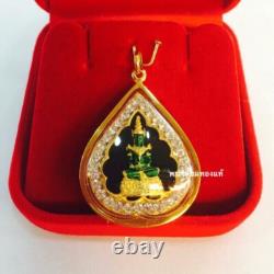 Emerald Buddha Amulet Pendant 18K Gold-Plated Waterproof Case Sacred Thai Luck 2