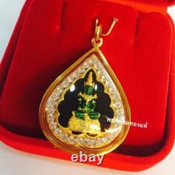 Emerald Buddha Amulet Pendant 18K Gold-Plated Waterproof Case Sacred Thai Luck 2