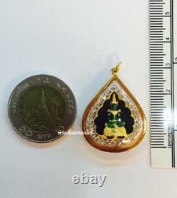 Emerald Buddha Amulet Pendant 18K Gold-Plated Waterproof Case Sacred Thai Luck 2